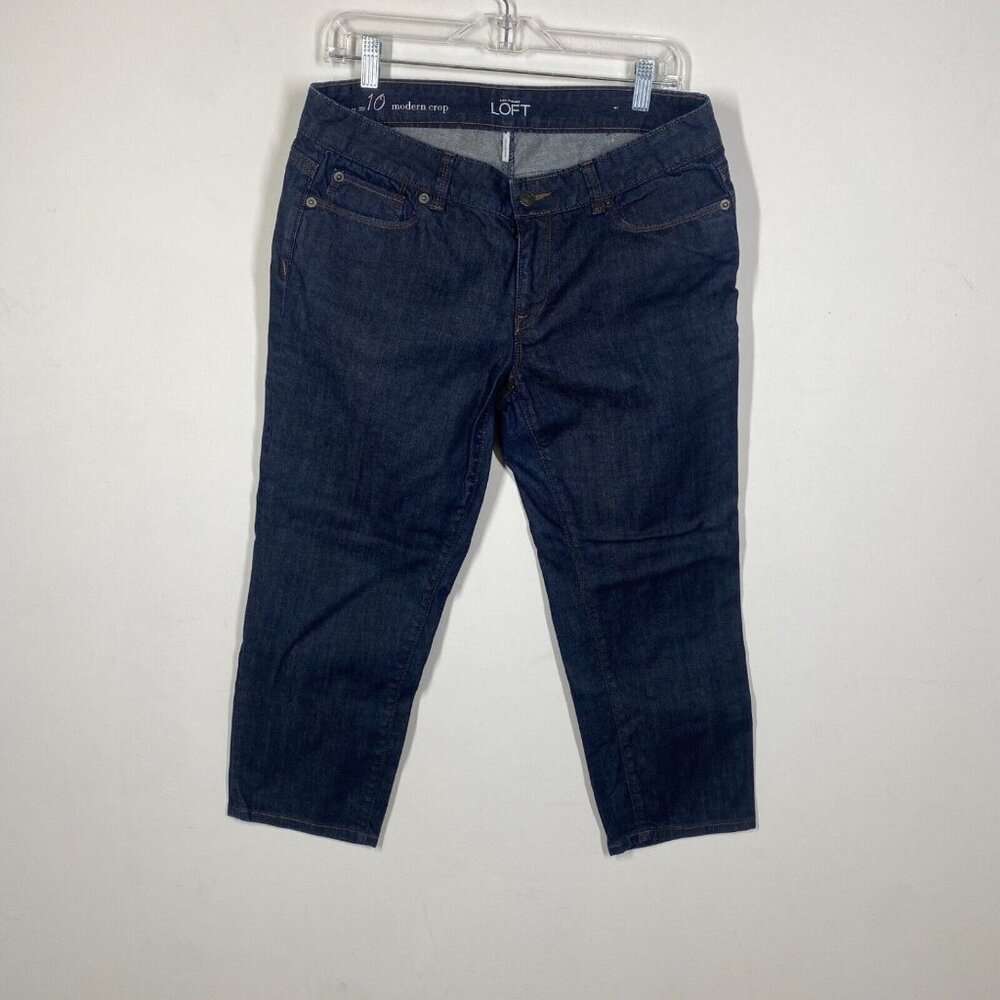 Ann Taylor LOFT Jeans Women 10 Blue Denim Modern Crop 24" Inseam